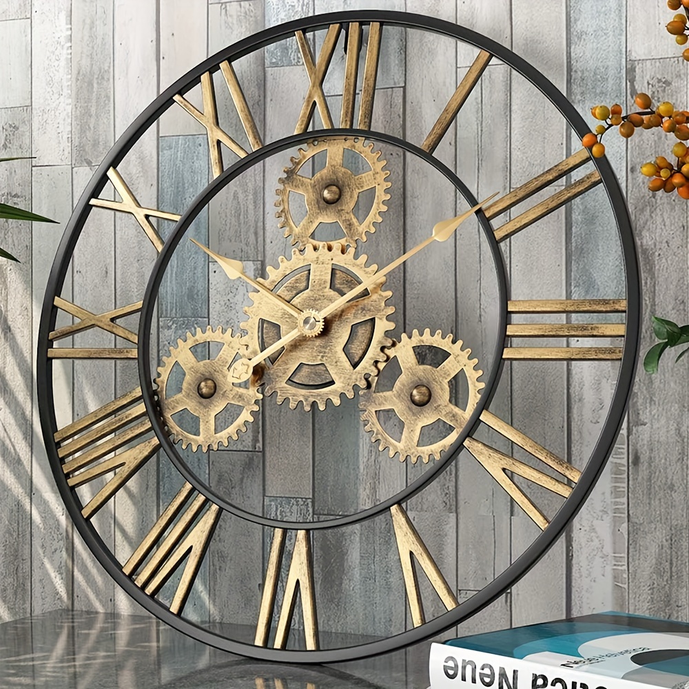 40cm Wall Mounting Vintage Gear Clock European Style Quartz Clock