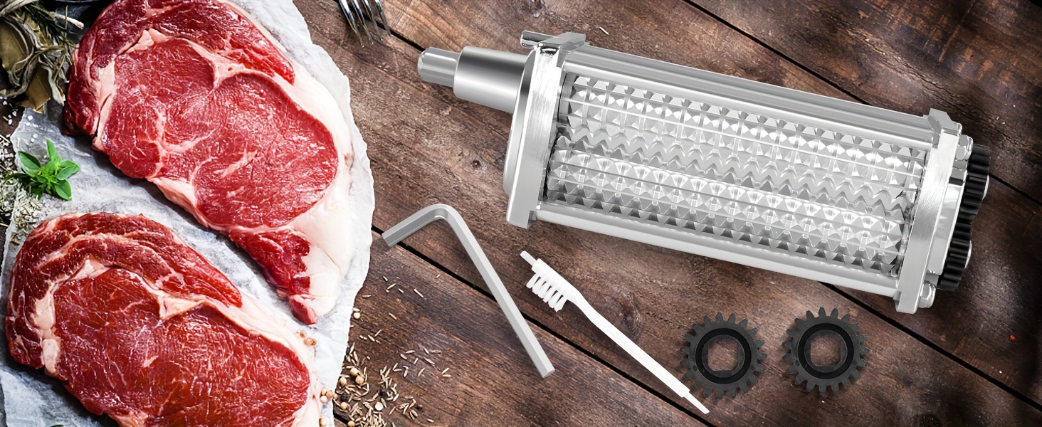 suitable for all kitchenaid household vertical mixers meat tenderizer accessories excluding machines mixers make meat easy to chew better   marinade and friction and make meat more       in the dishwasher for cleaning details 0