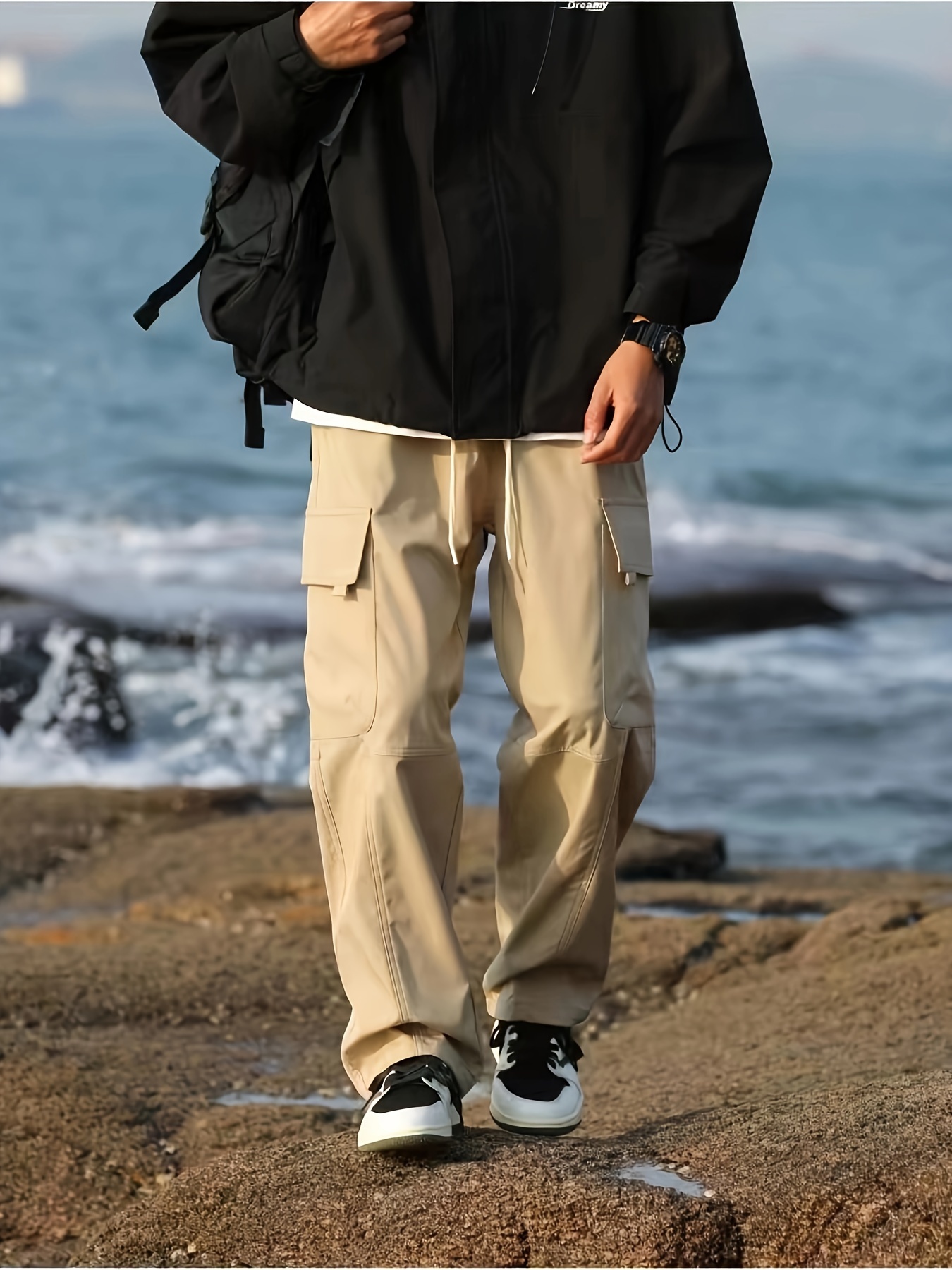 Sand Cargo Pants Outfit Men