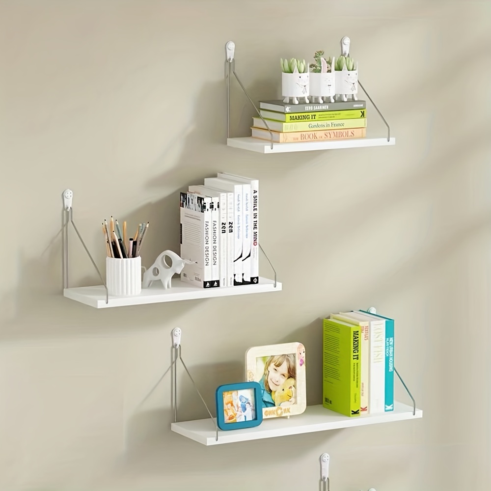 Floating Shelves Drilling-free Shower Shelf Wall-mounted Storage Shelf,  Aesthetic Room Decor, Home Decor, Kitchen Accessories, Bathroom Decor,  Bedroom Decor - Temu