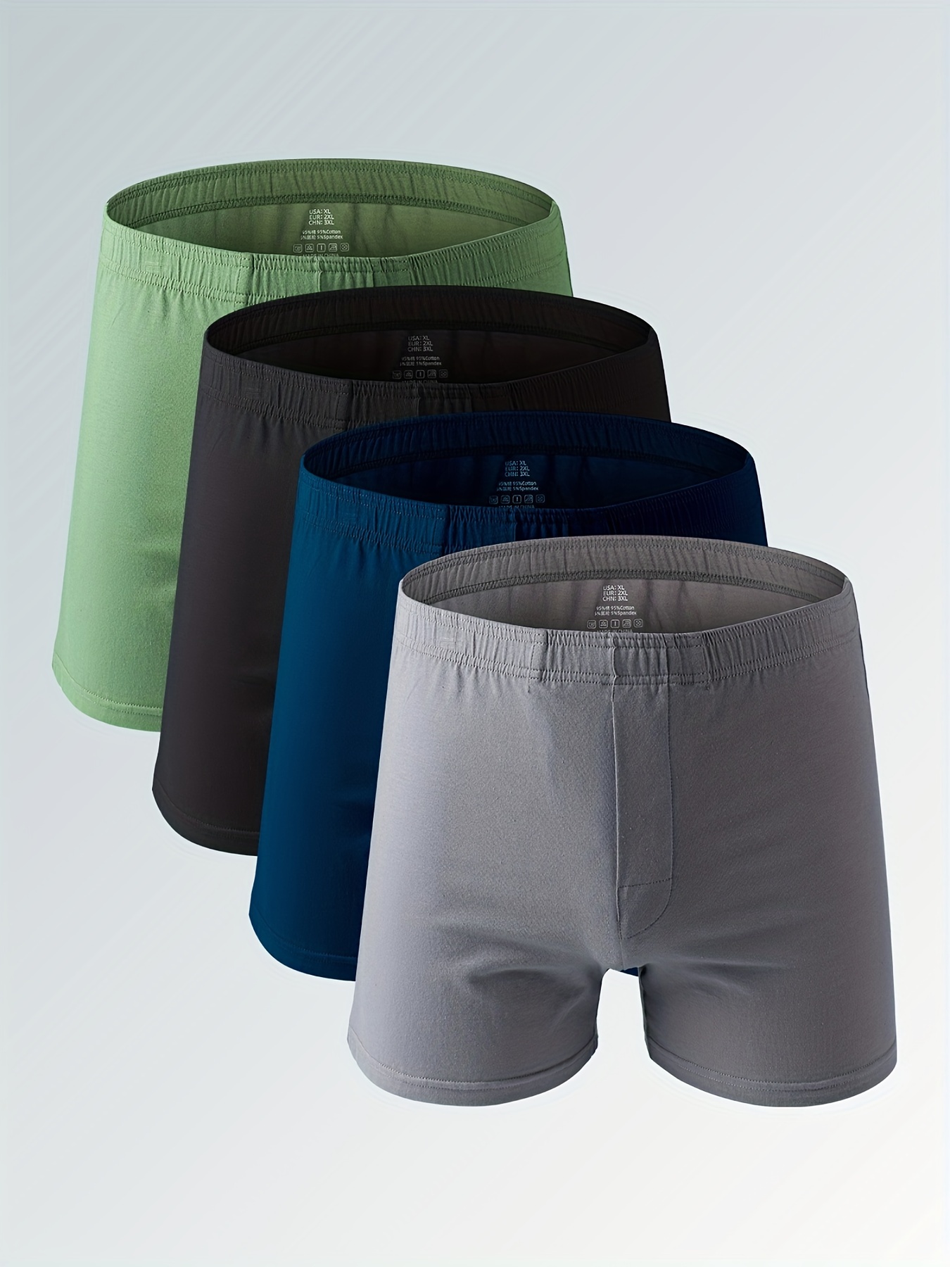 Men's Sports Long Boxers Briefs Fly Cotton Underwear Regular - Temu Canada