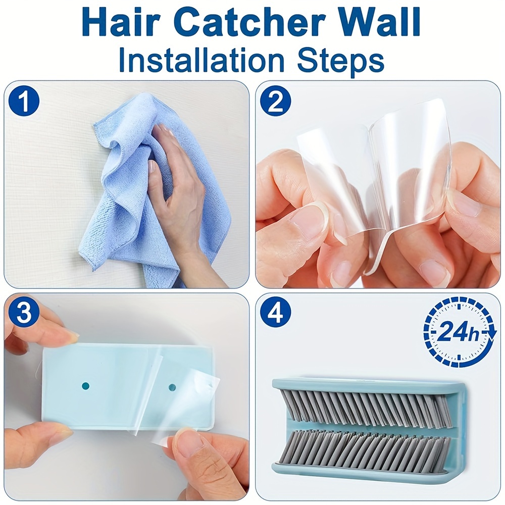 Hair Catcher Shower Wall, Hair Trap, Hair Catcher, Shower Drain Protector  And Hair Collector (Blue)