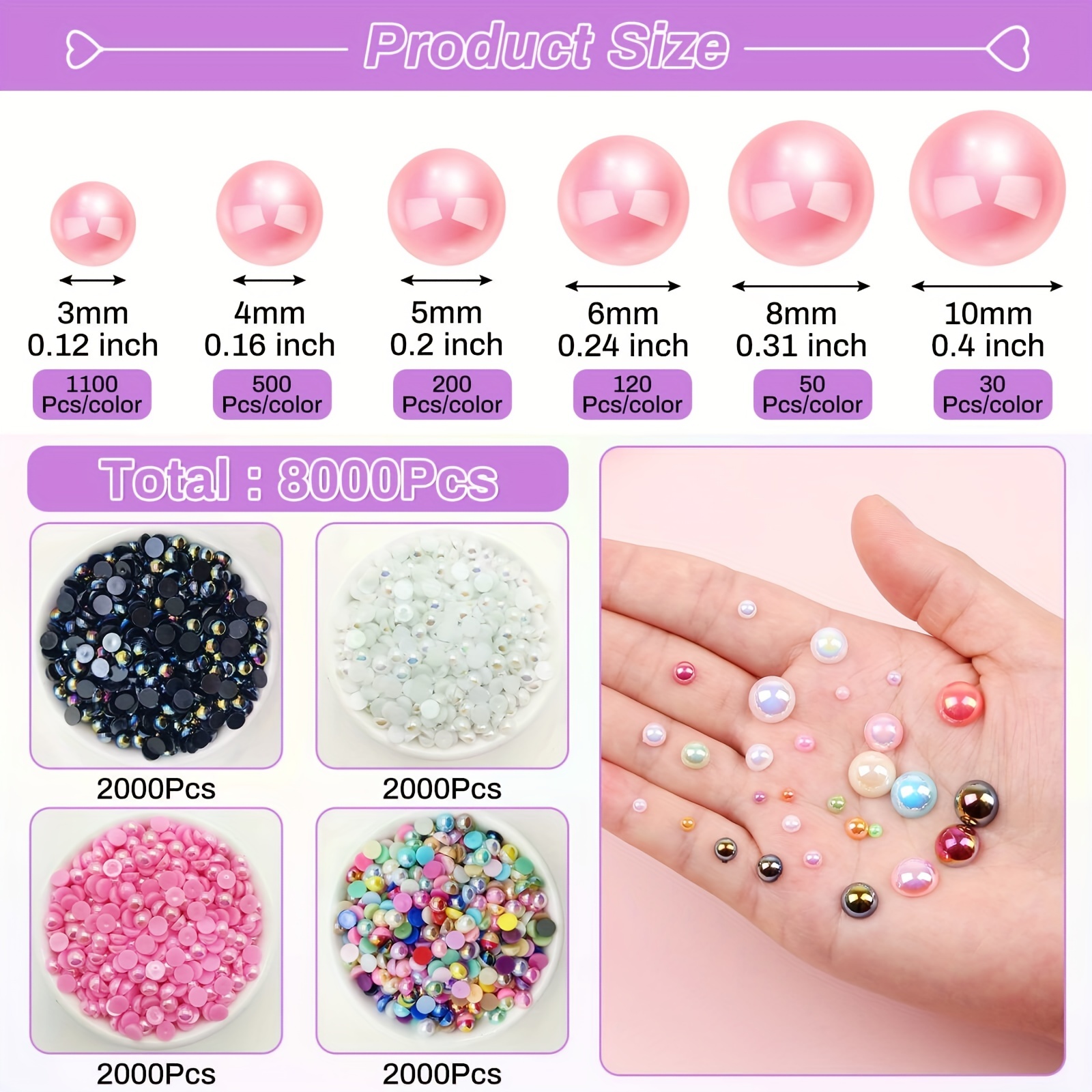 Flatback Nail Pearls For Nail Art Half Pearls For Crafts - Temu