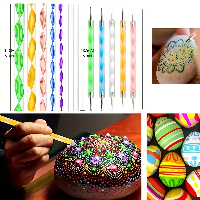 Mandala Dotting Tools Set For Painting Rocks,Painting Rocks Dot Kit, Rock  Stone Painting Pen Polka