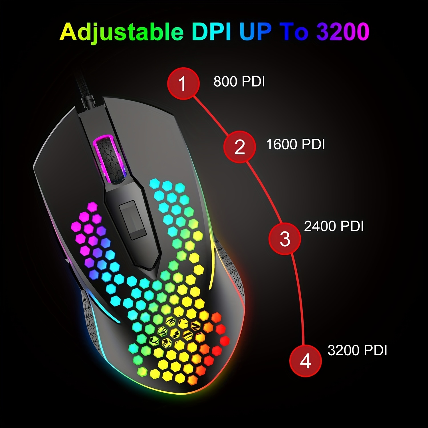 Wired Usb Gaming Mouse Honeycomb Shell Mini Ultra - Temu