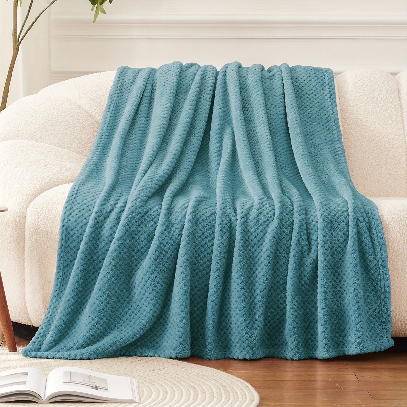 100 Microfiber Polyester Brushed Throw Blanket Textured Temu