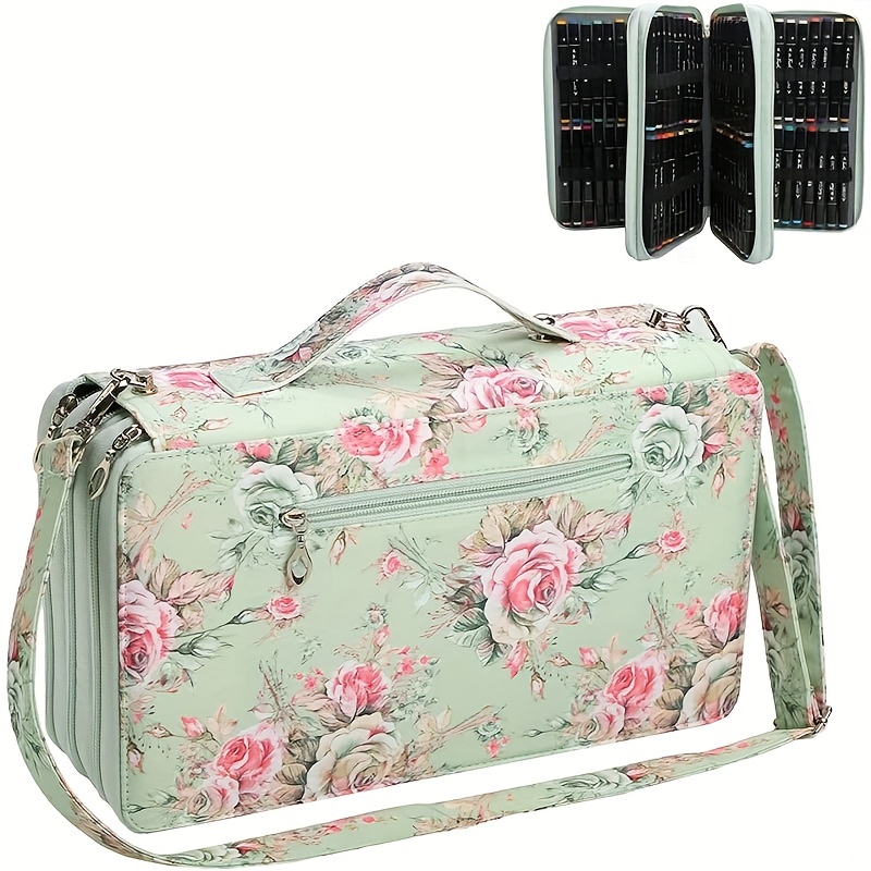 Marker Storage Case 120 Holders, Foldable Oxford Organizer with Carrying  Handle, Shoulder Strap and QR Buckle for Alcohol Markers, Sharpie Marker,  Dry