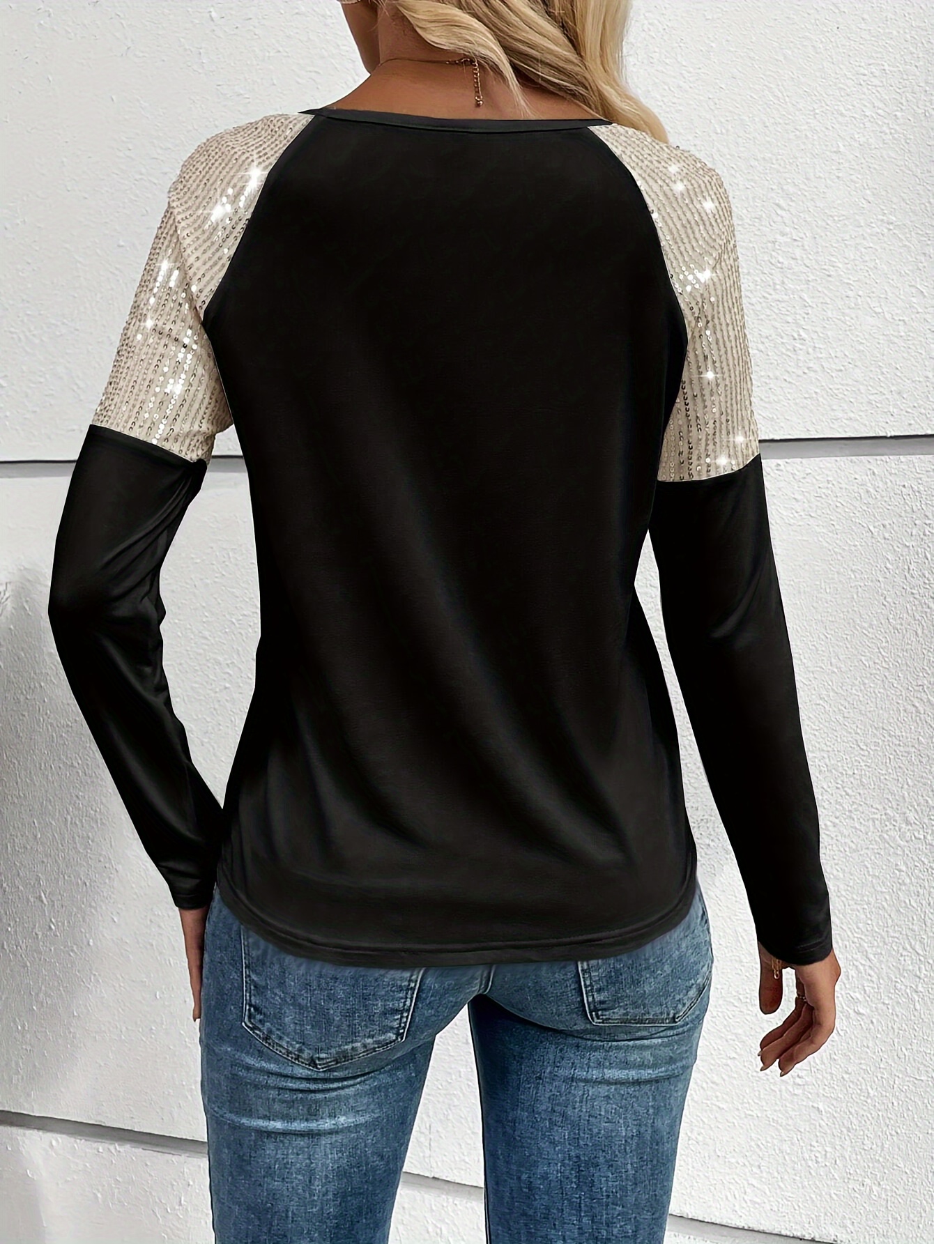 maglietta a paillettes elegante top a Temu Italy