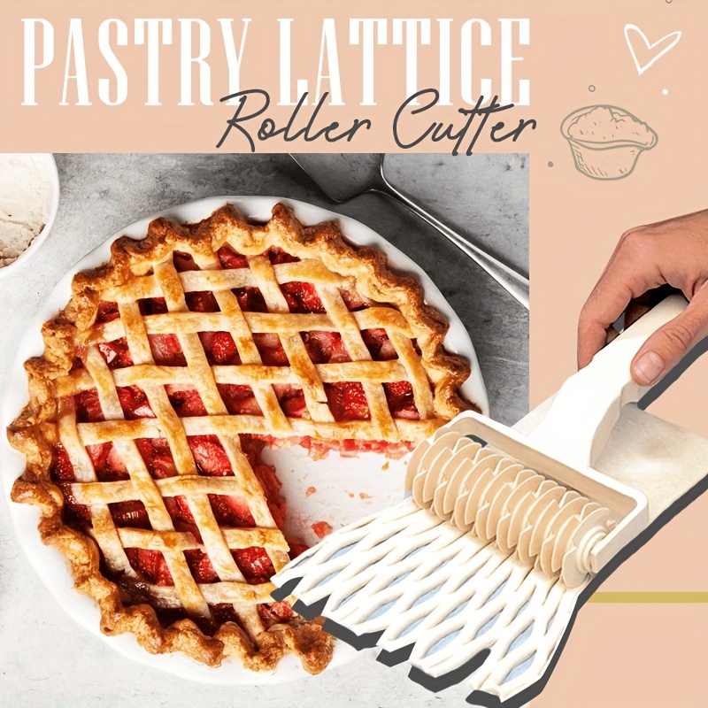 Lattice Roller Cutter Dough Lattice Household Baking Pastry Tools Wheels Time-Saver Dough Craft Pie Pastry Dough Cutter Roller Home Kitchen Tools