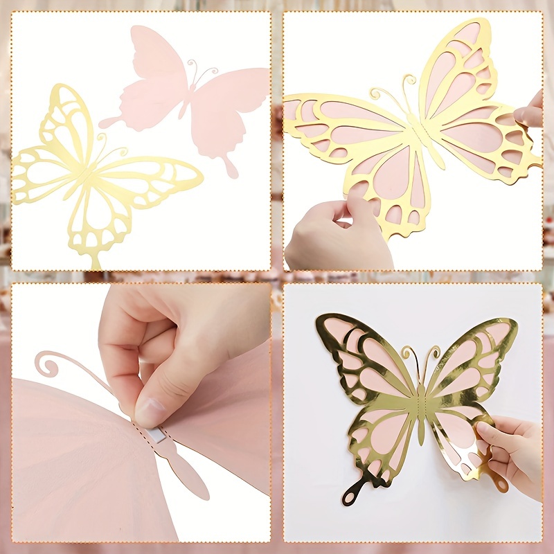 CYIOU 72pcs Papillon en Papier Papillons Decoratifs Papillon 3D Magique  Deco Chambre Stickers Muraux Chambre Fille Décoration de Bricolage pour La  Fête de Mariage (Argent Coloré) : : Cuisine et Maison