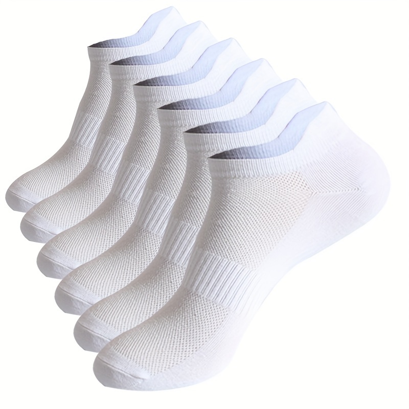 

3/6/25 Pairs Of Men's Simple Solid Liner Anklets Socks, Cotton Blend Comfy Breathable Soft Sweat Absorbent Socks For Men's Outdoor Wearing