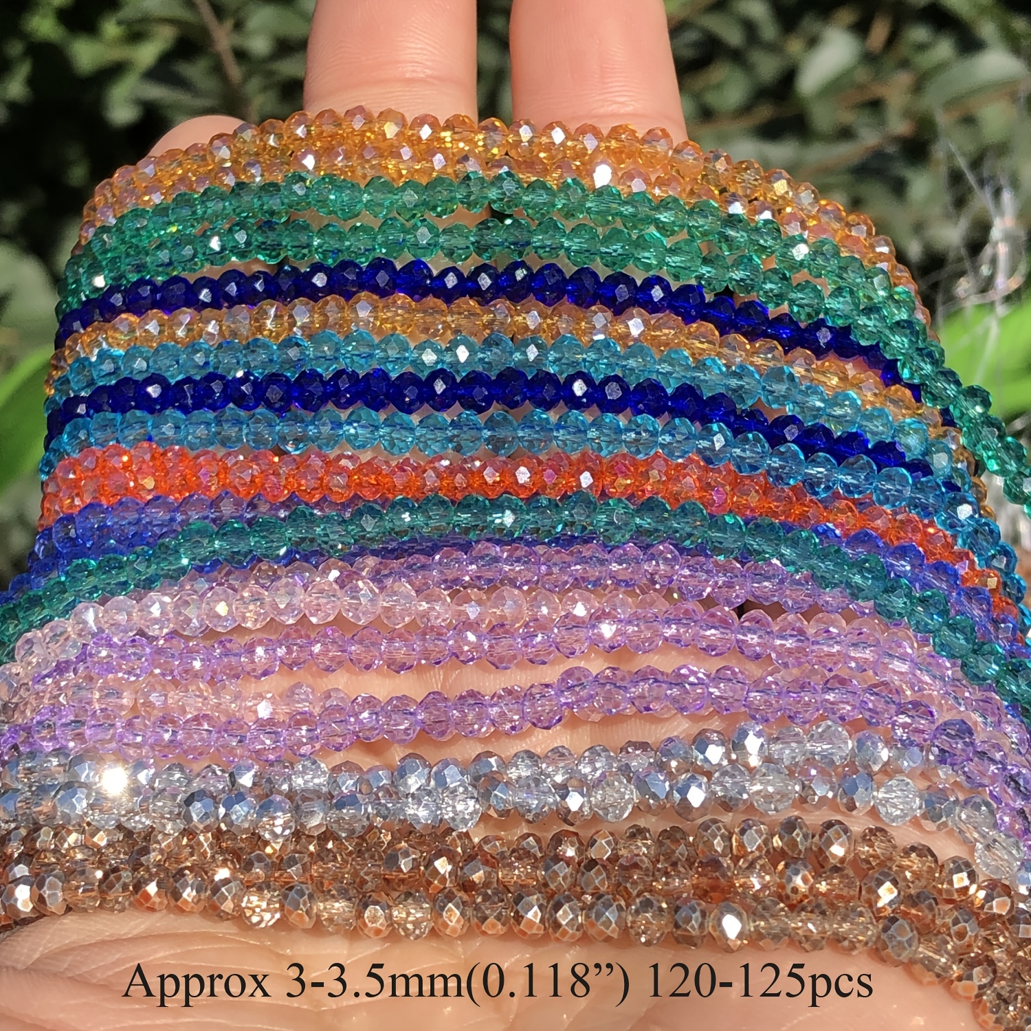 1050pcs Crystal Glass Rondelle Beads, Finding Spacer Beads Faceted Shape  Assorted Beads with Container Box, Multi-Color Clear Crystal Beads with  Hole