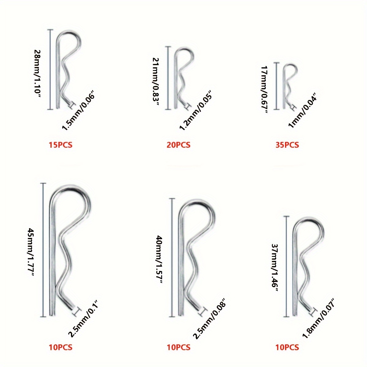 Cotter Pins Assortment Kit Stainless Steel R Clips Spring - Temu