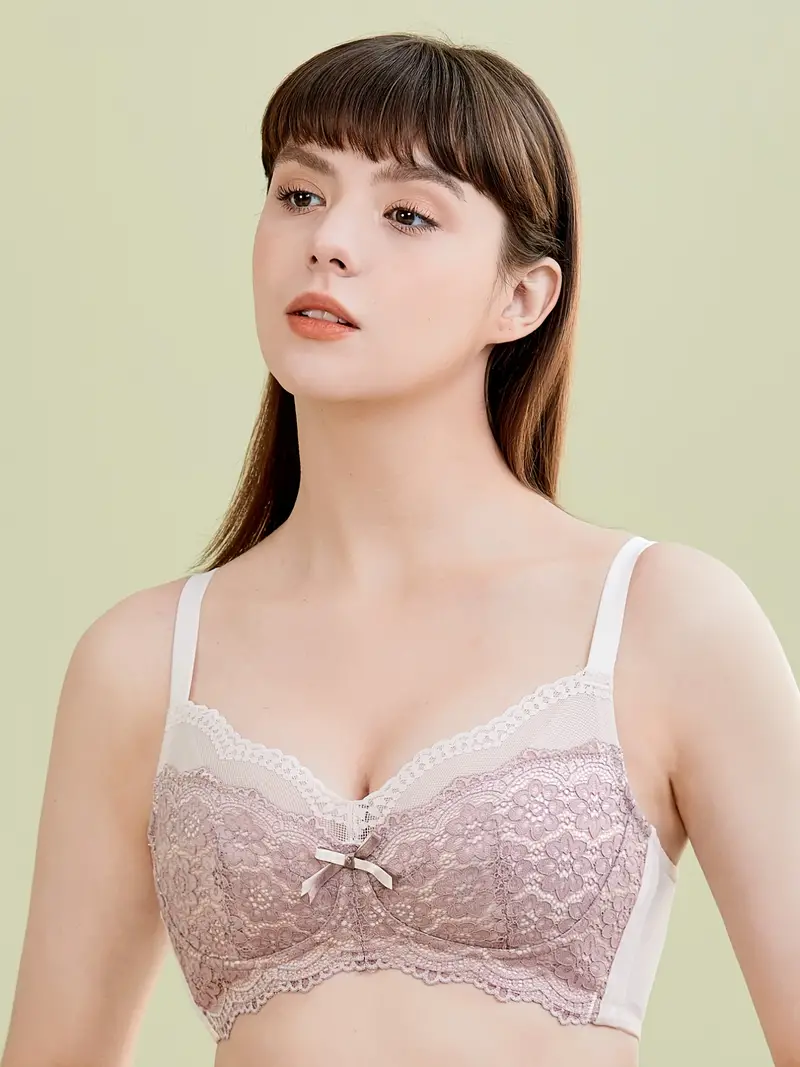 Women's Elegant Lace Ultra thin 3 breasted Bra Comfortable - Temu