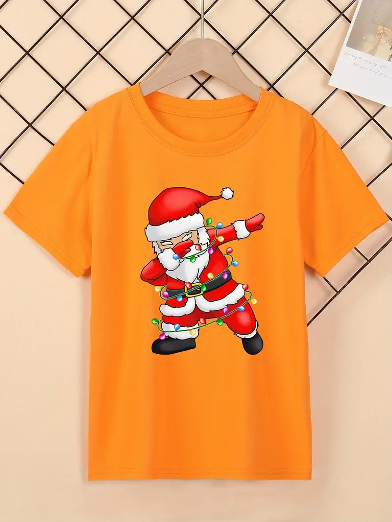 Weihnachten Hip Hop Style Santa Print T-Shirts Für Jungen - Coole, Leichte  Und Bequeme Sommerkleidung! - Temu Germany