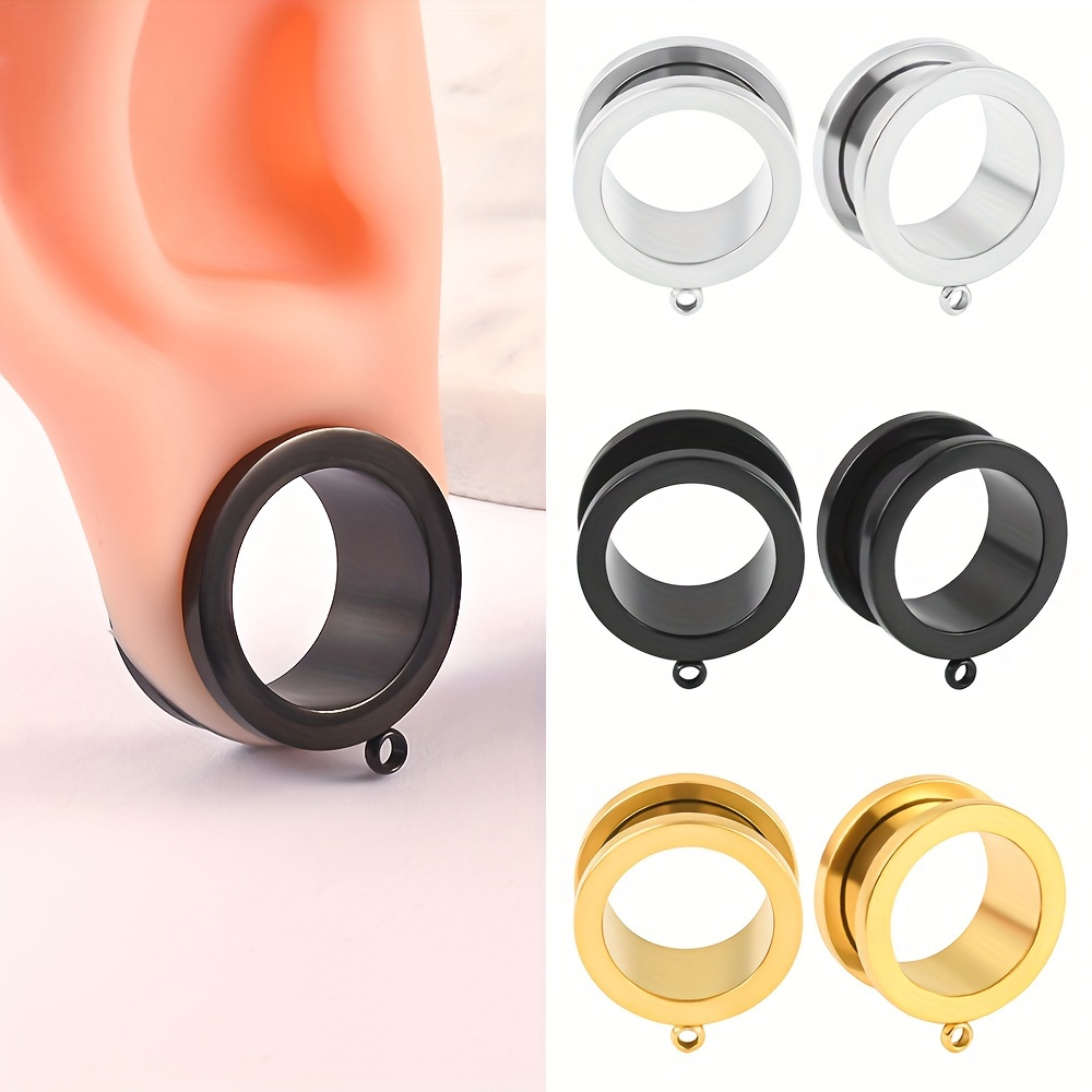 

2pcs Stainless Steel Ear Tunnels Ear Plugs Gauges Hypoallergenic Earrings Plugs For Ears Expander Body Jewelry