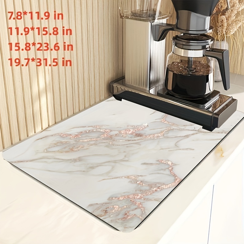 Long-lasting Coffee Maker Mat Dish Dryer Mat Absorbent Coffee Maker Mat  Non-slip Dish Drying