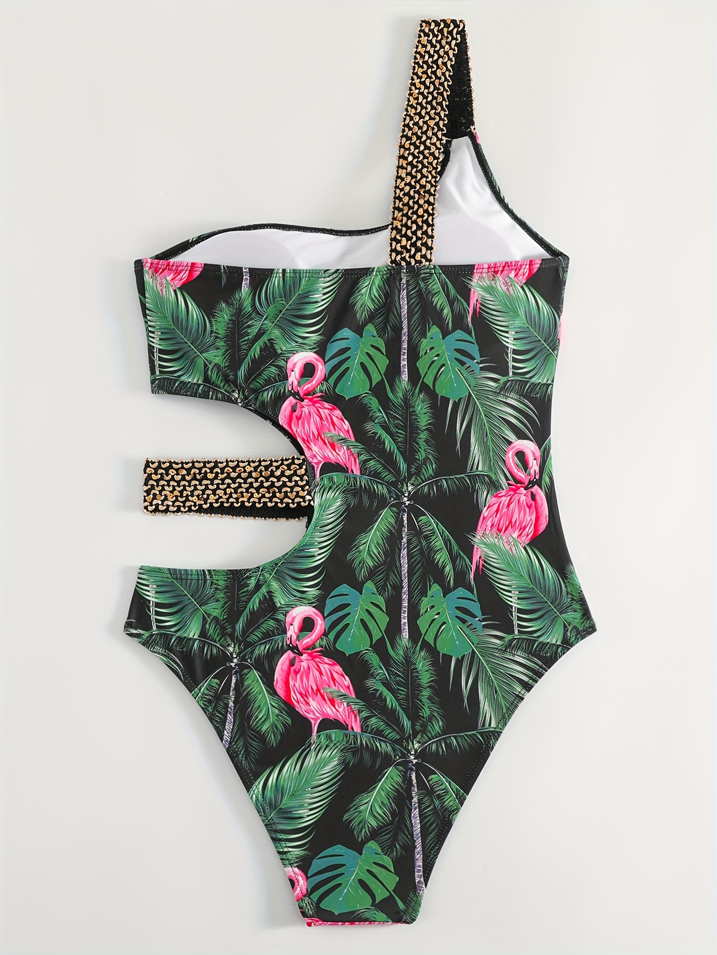 Pink palm clearance leaf bathing suit