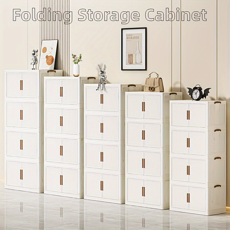 Big Storage Cabinet Collapsible Storage Bins, File Cabinet, Stackable Cube Storage  Organizer, Kitchen Storage Cupboard