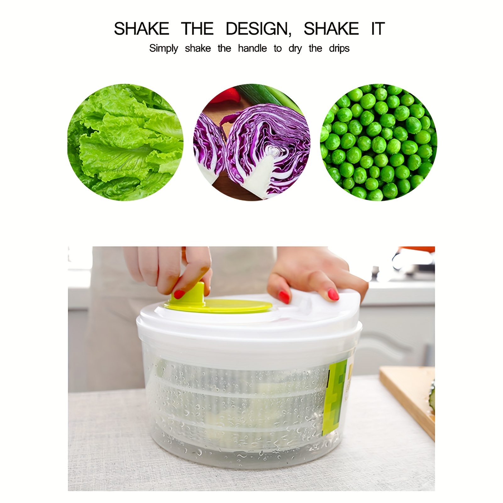 Rechargeable Electric Vegetable Dryer: 800-1200mAh PP Plastic Salad Spinner  Dehydrator for Fruits & Veggies!