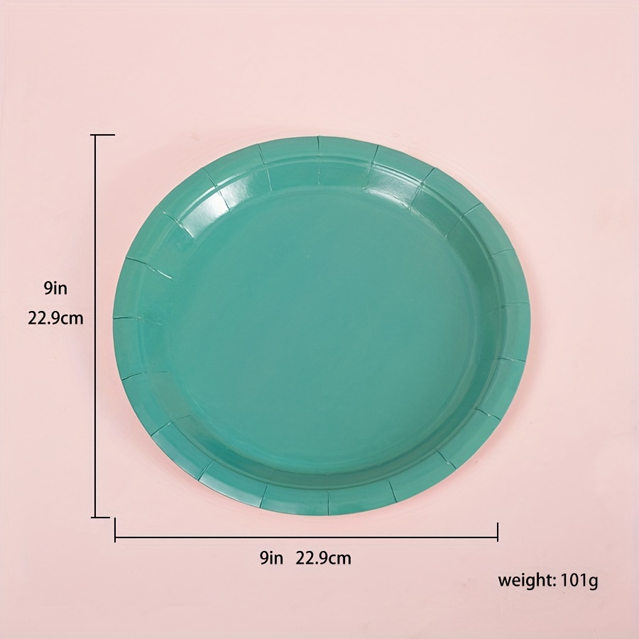 Paper Plates, Mint Green Disposable Paper Plates, Sturdy