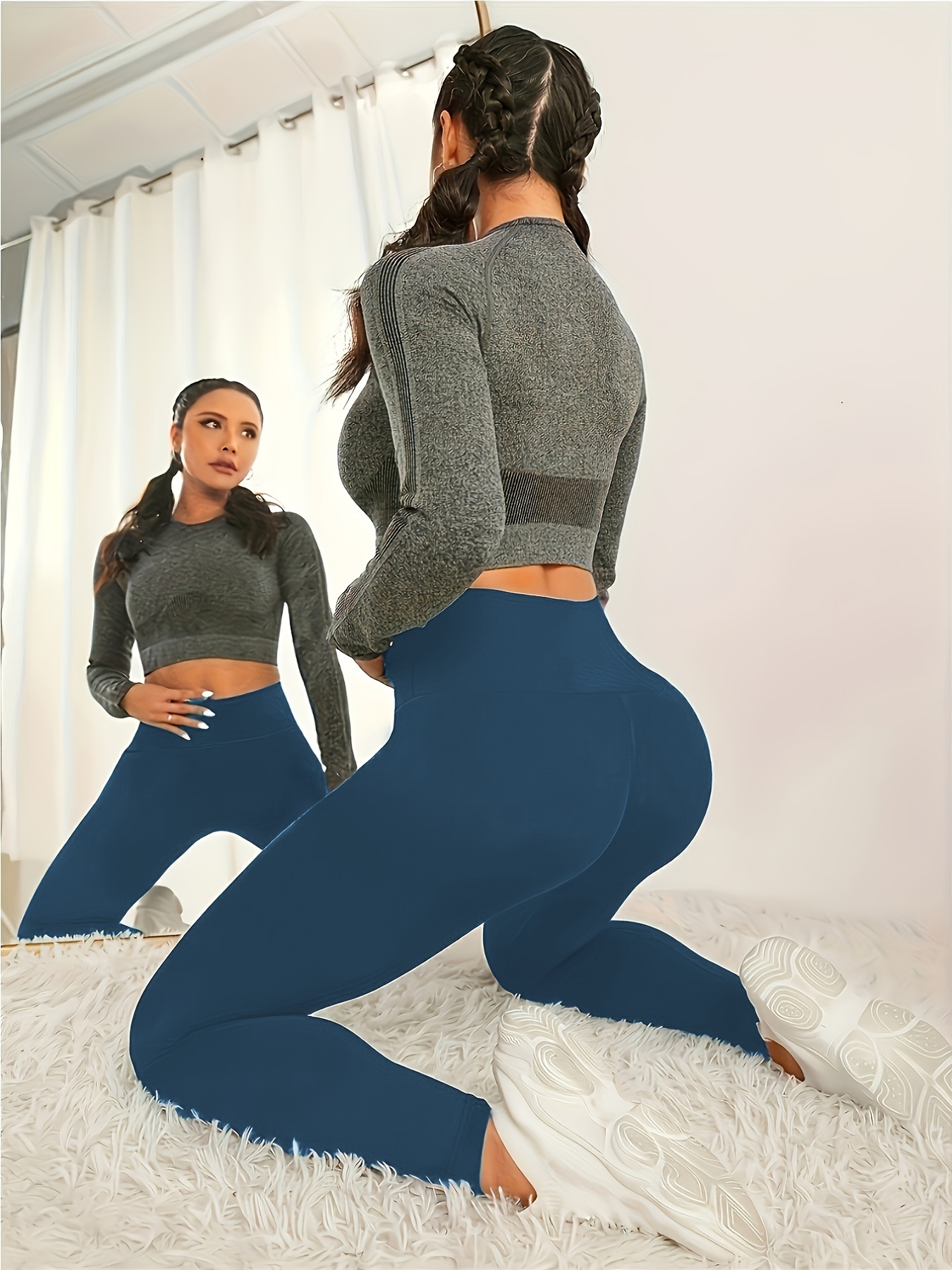 Body Shaping Leggings - Black and Blue + Sports Top – Caliente