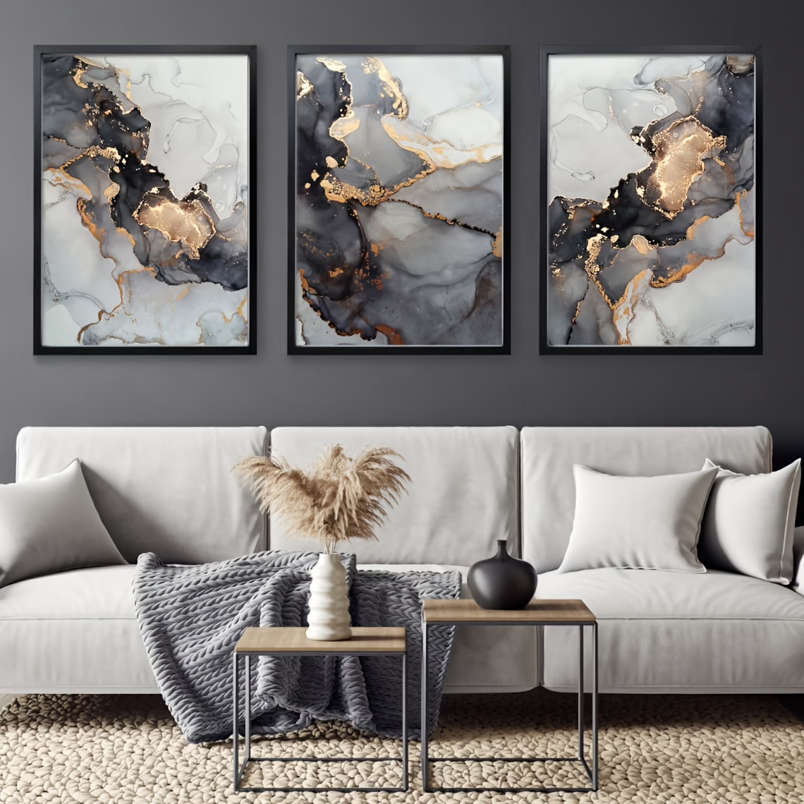 3pcs Set Modern Art Marble Pattern Canvas Wall Art Painting Abstract Style  Home Decor Living Room Dining Room Large Wall Paintings No Frame Home   Kitchen Temu Belgium