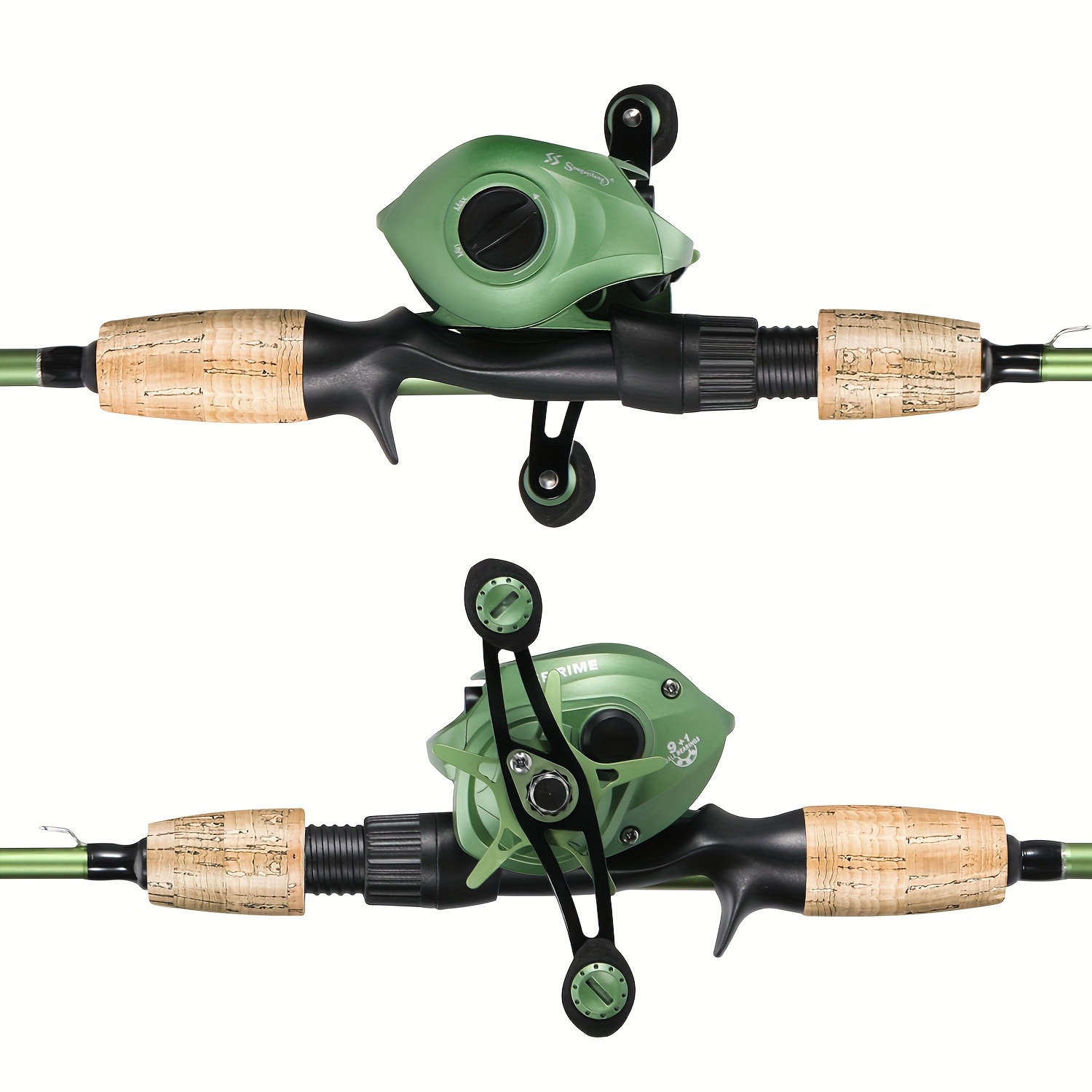 Baitcast Combo Fishing Rod & Reel Combos 5.2: 1 Gear Ratio for