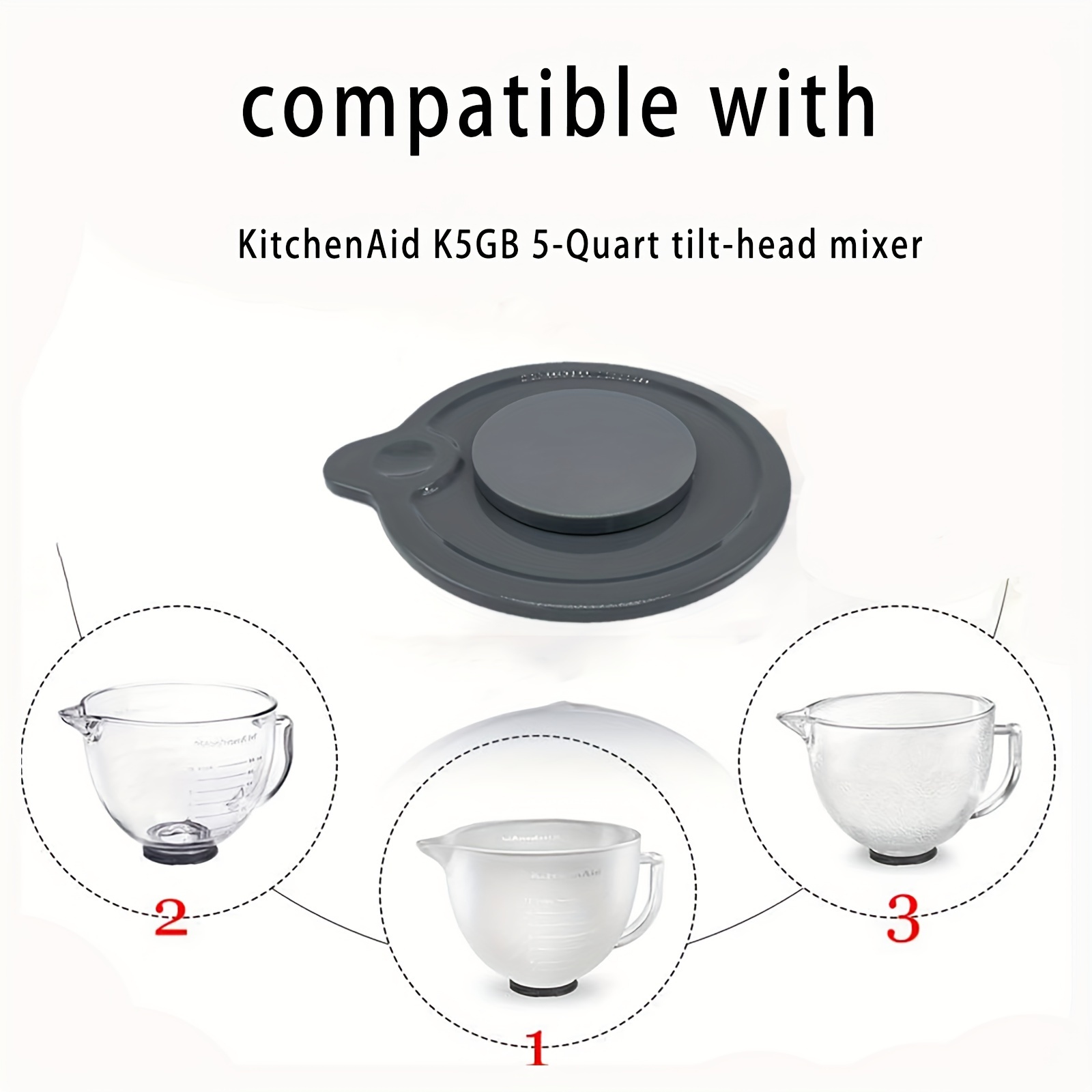  Mixer Bowl Covers for KitchenAid 4.5-5 Qt Tilt-Head Stand Mixer,  Splash Guard with Extra Pouring Window for KitchenAid Mixer, Bowl Lid to  Prevent Spilling of Ingredients(Pack of 2): Home & Kitchen