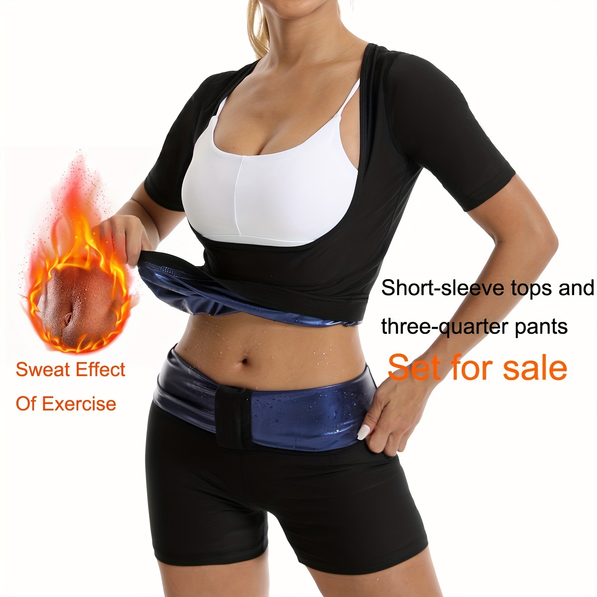 Women's Sauna Sweat Suit Waist Trainer T shirt Body Shaper - Temu