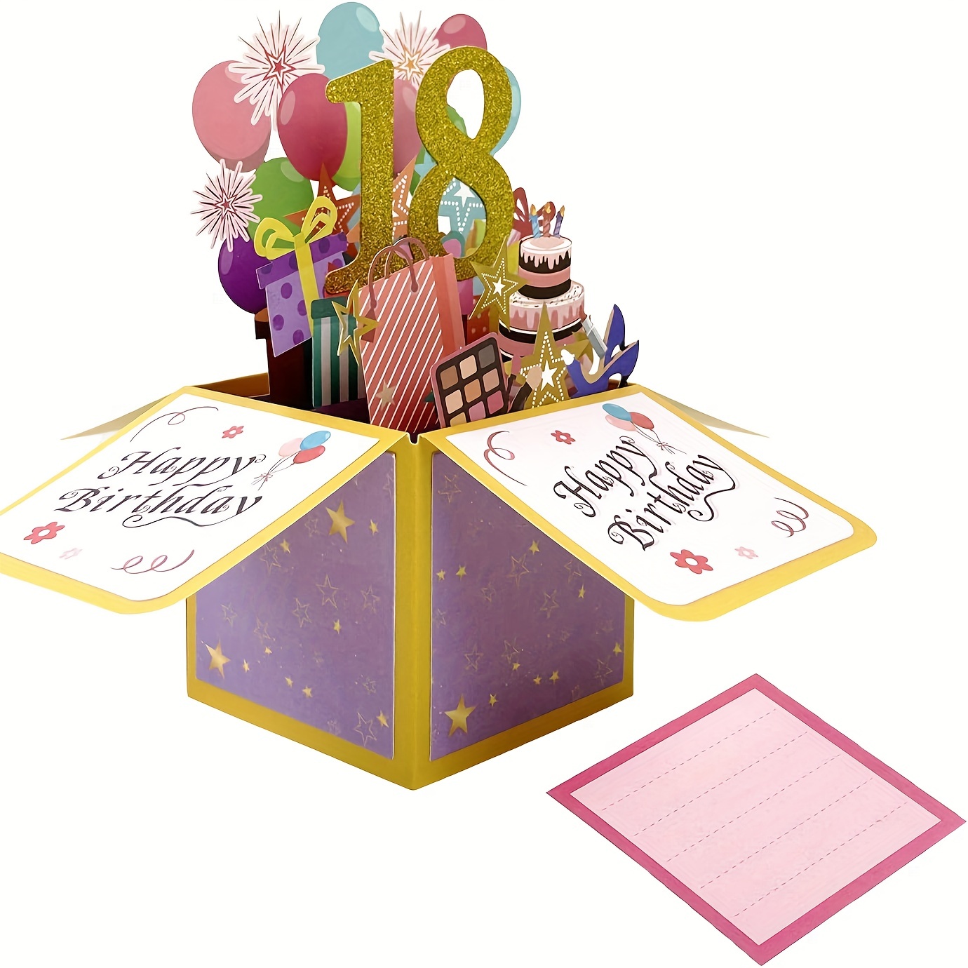 Carte Pop up D'anniversaire Pour Femmes Et Hommes Cadeau - Temu France