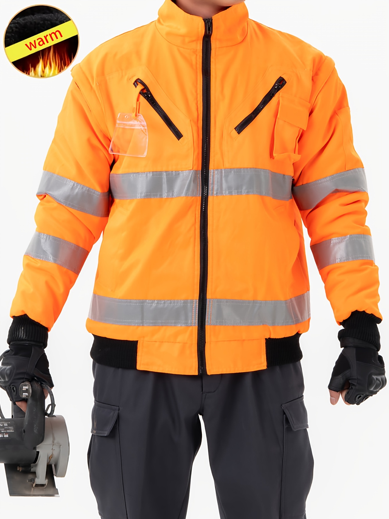 Ropa de seguridad Chaqueta de ciclismo reflectante para hombre, chaqueta  cortavientos para bicicleta, ropa de trabajo de seguridad protectora (color  