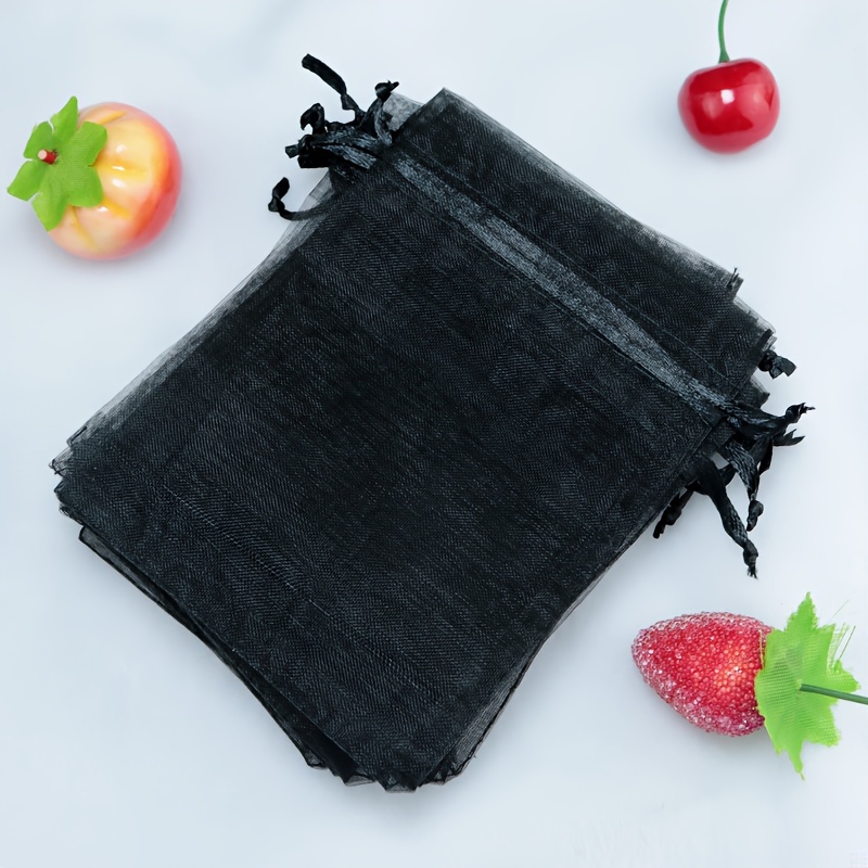 

25/50pcs, Black Organza Drawstring Storage Bag (2.75 × 3.54), Jewelry Bag, Wedding And Birthday Party Gift Decoration Bag, Cosmetic Gauze Bag, Holiday For Retail Stores, Boutique, Supermarkets