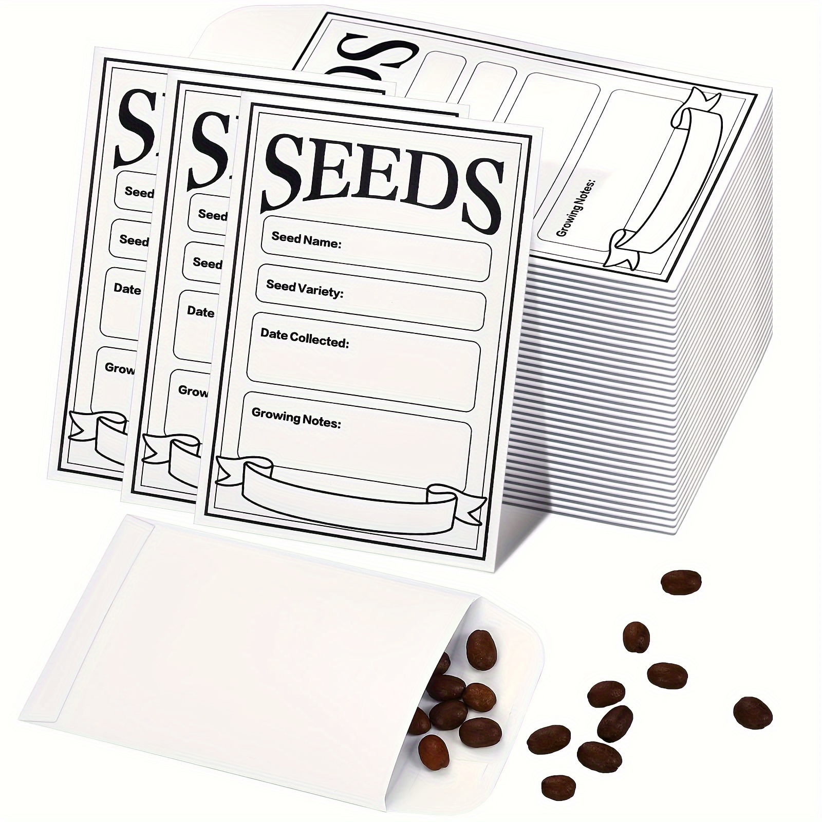 50/100pcs Seed Envelopes, Self Sealing Seed Packets Envelopes, 3.1 X 4.7  Inch Seed Kraft Saving Envelopes, Seed Storage Organizers For Flower  Vegetabl