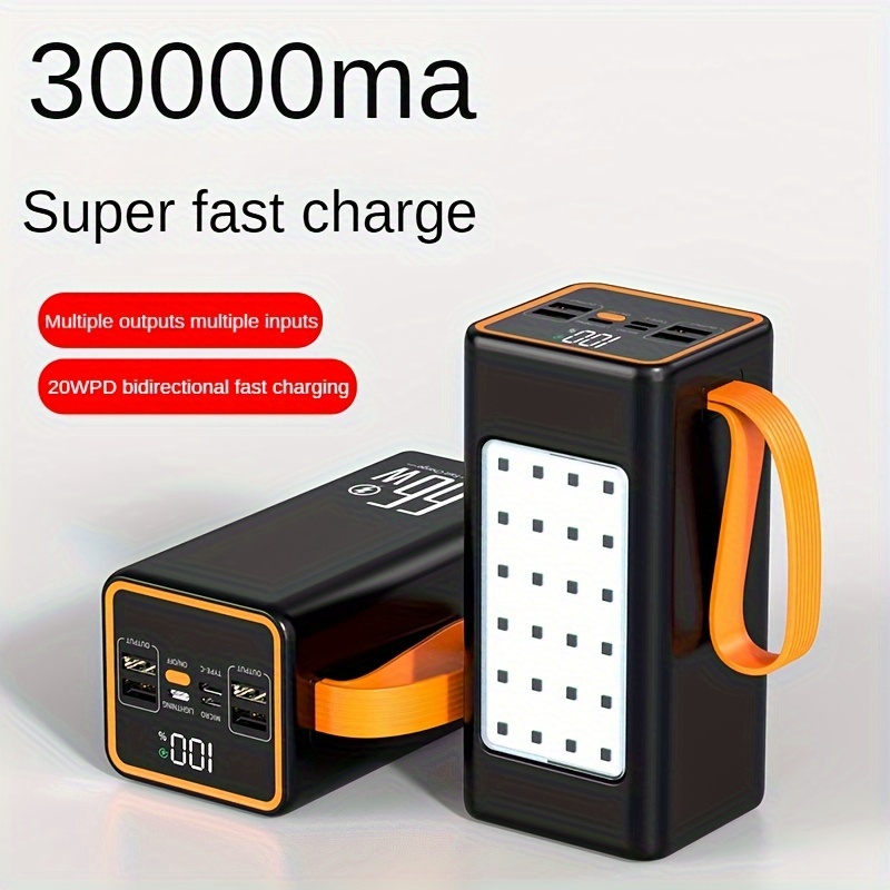 30000mah Power Bank Fast Charging Portable Charger Usb c - Temu