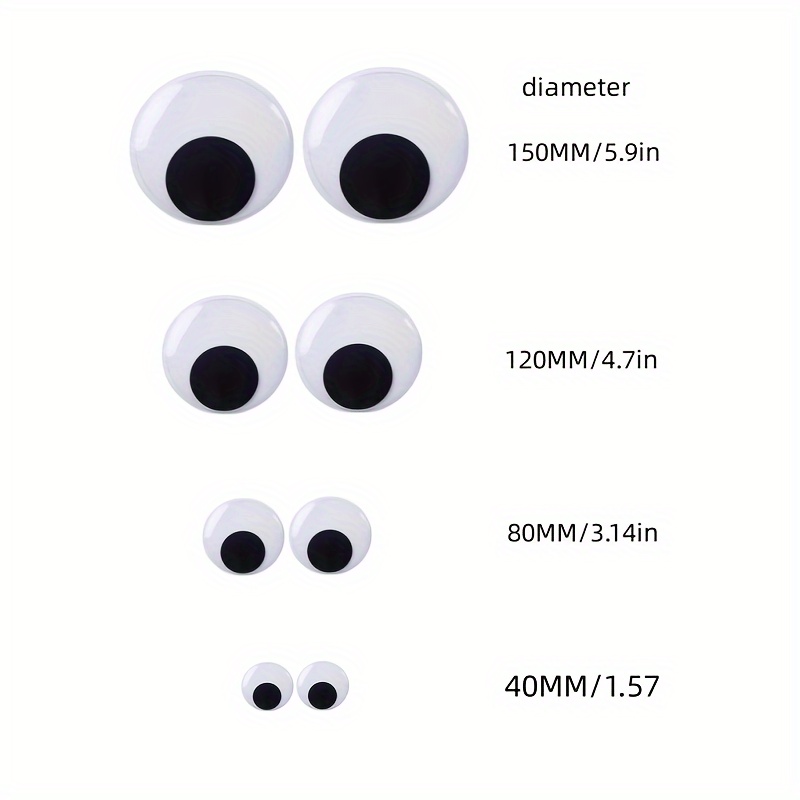5.9 Inches Giant Wiggle Eyes with Self Adhesive, Black White Googly Eyes  for DIY Crafts Christmas Tree Decoration 5.9in/150mm-2pcs