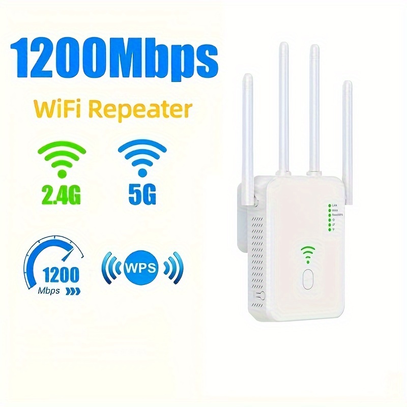 WiFi Extender 1200 Mbps-2.4 and 5GHz Dual-Band Network-Wireless Amplifier  Signal