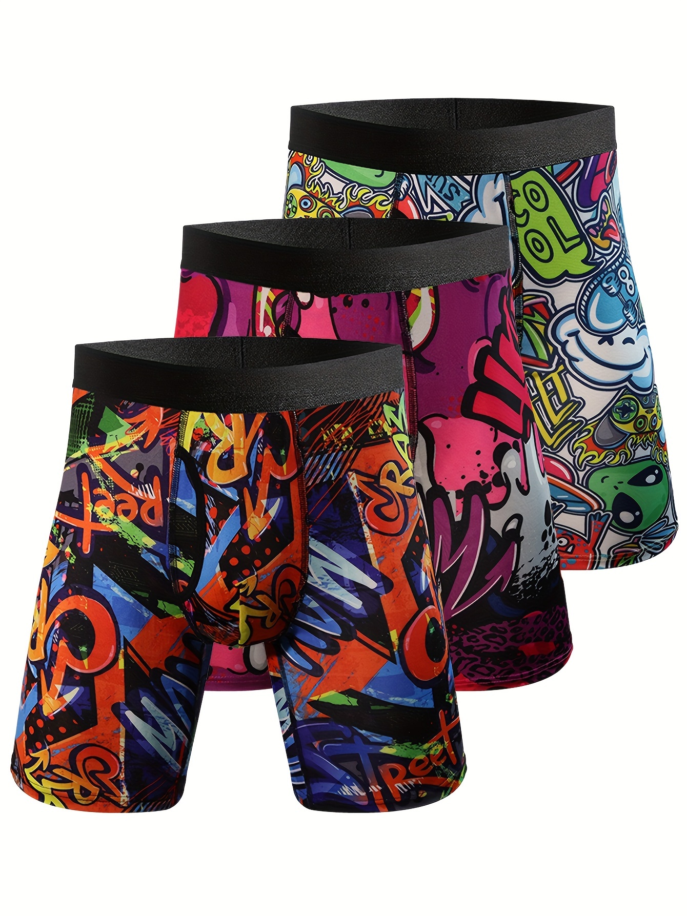 WAY TO CELEBRATE! Boxers Shorts Elastic Waistband Super Soft Hearts Printed  Valentine's Day Underpants (Men's or Men's Big & Tall) 1 Pack