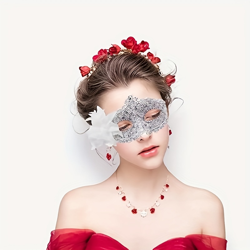 1oc Masquerade Lace Mask Venetian Style Mask Halloween Prom - Temu