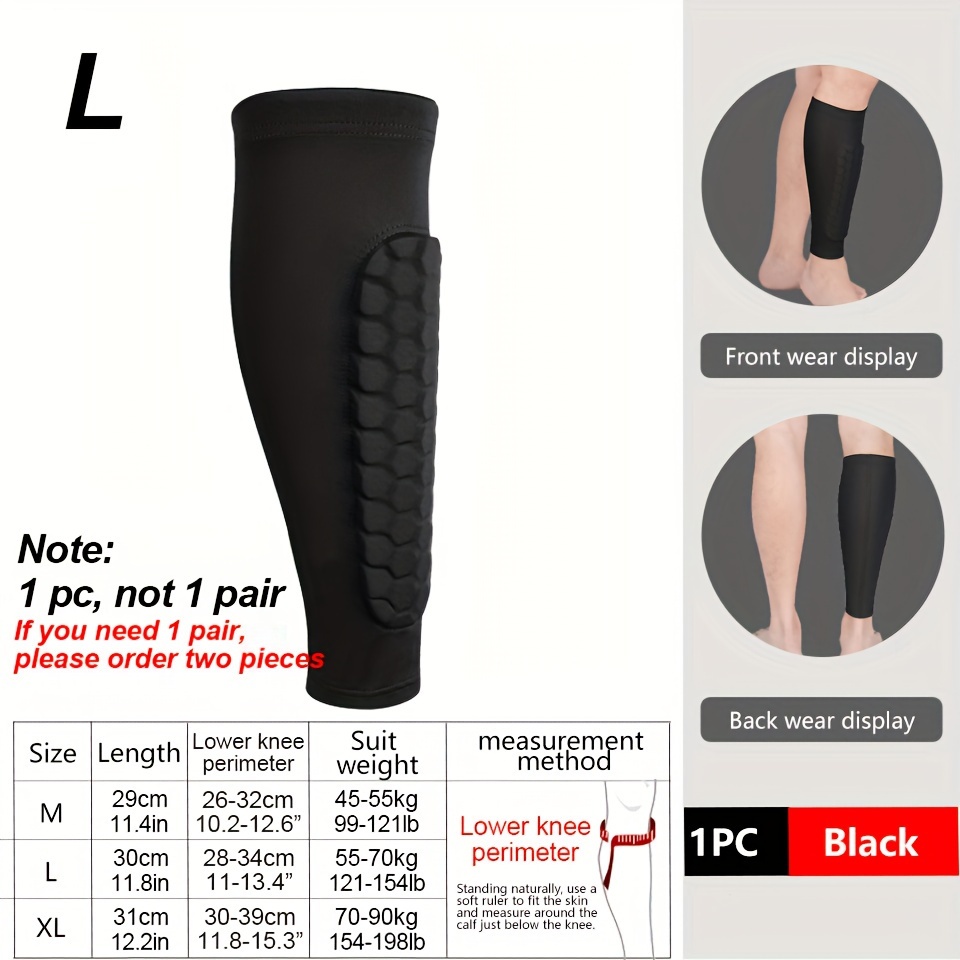 Order A Size Up 1pc New Soccer Guard Pad For Youth Adult Calf Compression  Sleeve With Honeycomb Pad Support Protector For Splint Baseball Boxing  Kickboxing Mtb Lightweight - Sports & Outdoors - Temu