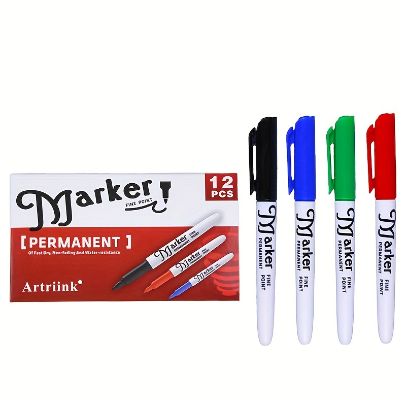  Dean Products Black Permanent Markers - Black Permanent Marker  - Fine Point Marker - Fine Tip Permanent Marker - Black Markers - Magic  Marker - School And Office - 12 Pen Markers : Office Products