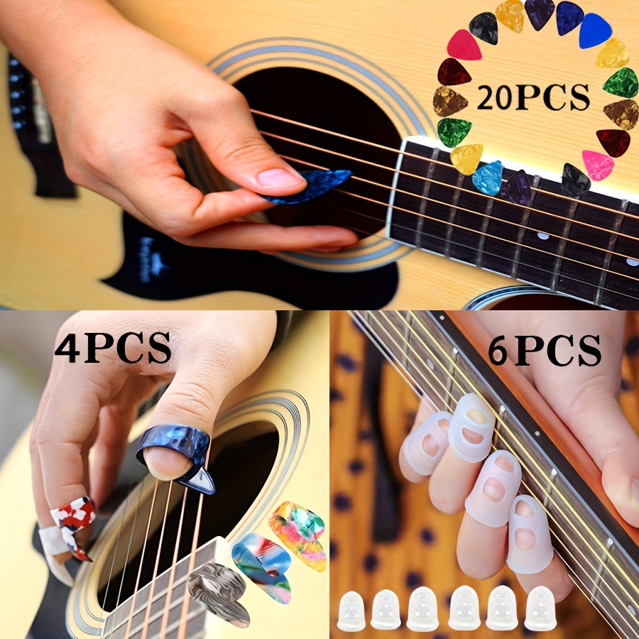 30pcs Protège Doigts Guitare en 5 Tailles Silicone Doigt