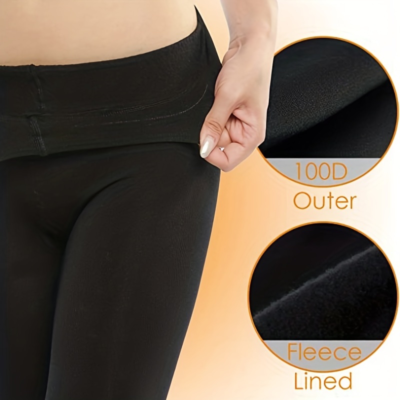Fleece Lined Tights Women Leggings Slim And Stretchy For Autumn