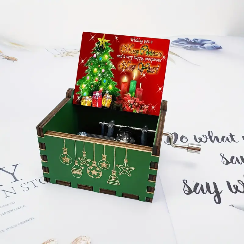 Merry Christmas Music Box Gift Cute Merry Christmas And - Temu