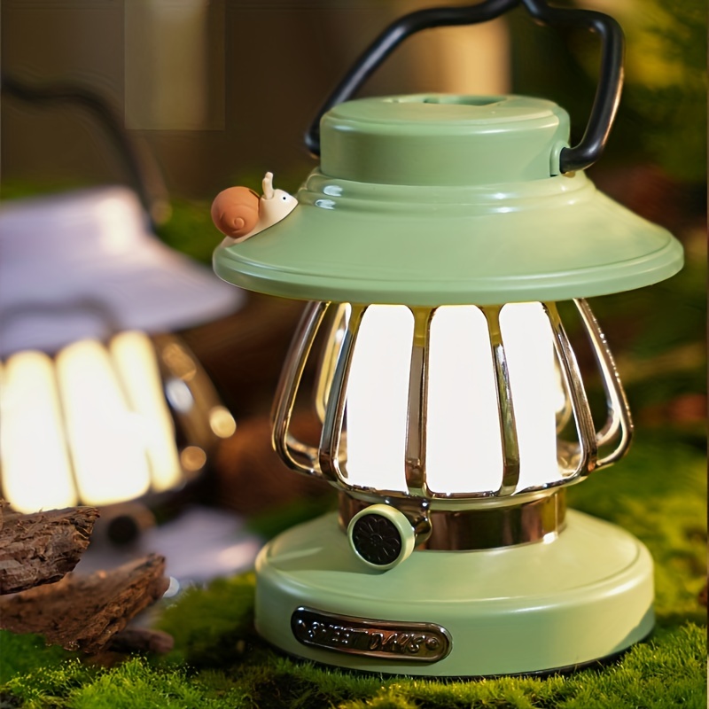 Led Retro Camping Lantern, Rechargeable Camping Light, With 7