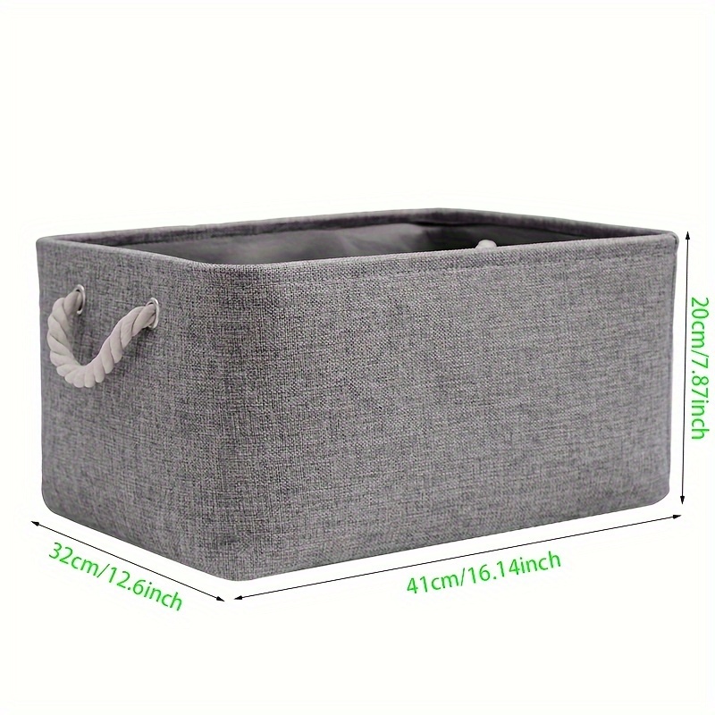 1pc Rectangular Storage Basket, Fabric Storage Bin, Foldable Organizer, Suitable For Towels,, Clothes For, And Shelves