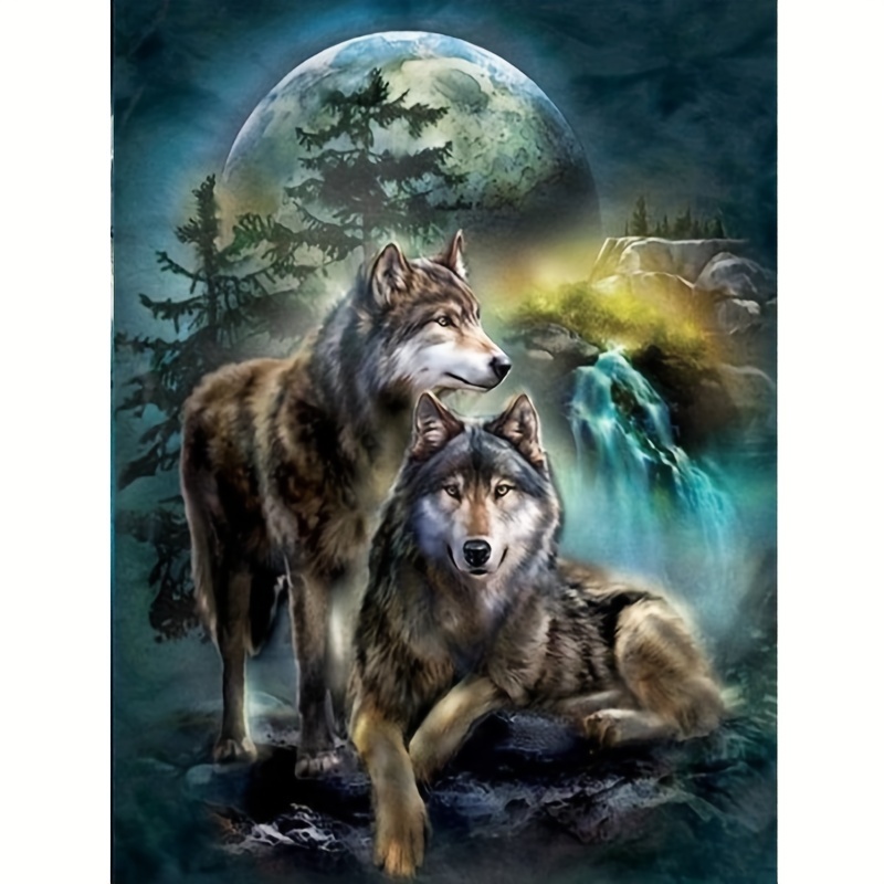 

1pc 5d Wolf King Pattern Diy Diamond Painting Kit For Beginners And Crafts Lovers, Round Rhinestone Painting Gifts For Friends Diy Decorations For Living Room, Bedroom, Study And Other Indoor Spaces