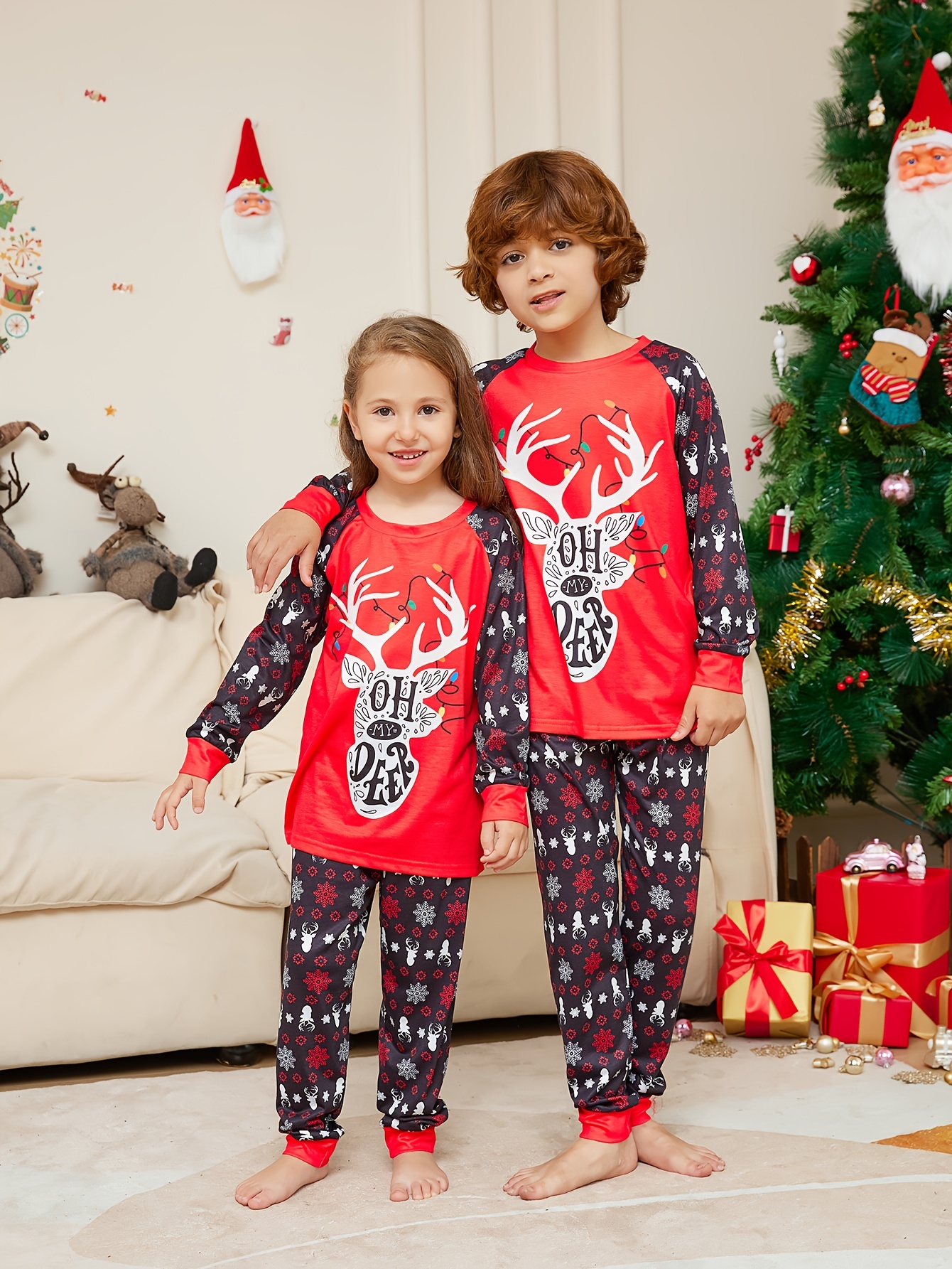 Christmas Toddler Girls Pajama Sets Cartoon Pattern Round - Temu Canada