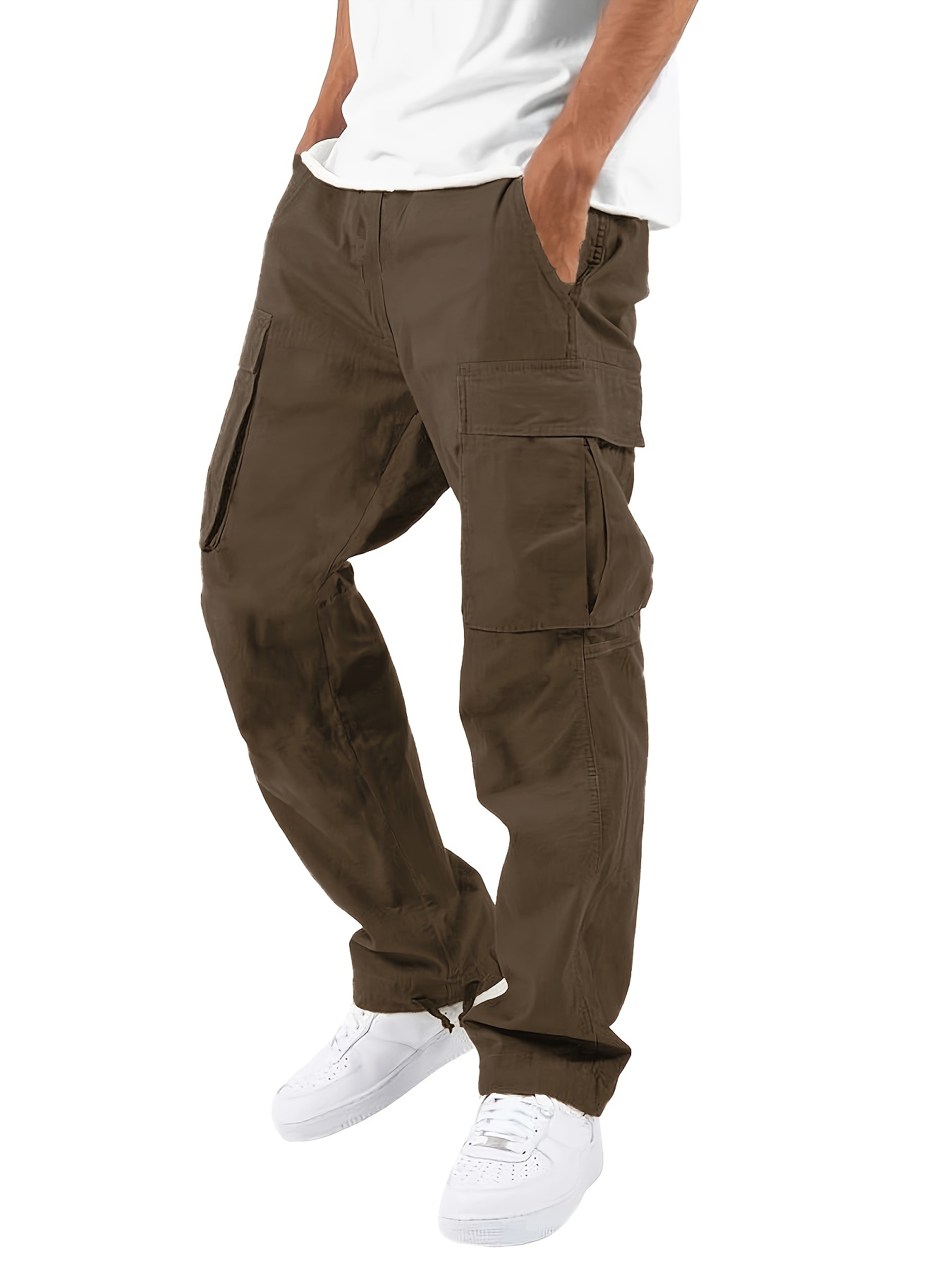 95% Cotton Men's Casual Jogger Pants Cotton Drawstring Basic - Temu
