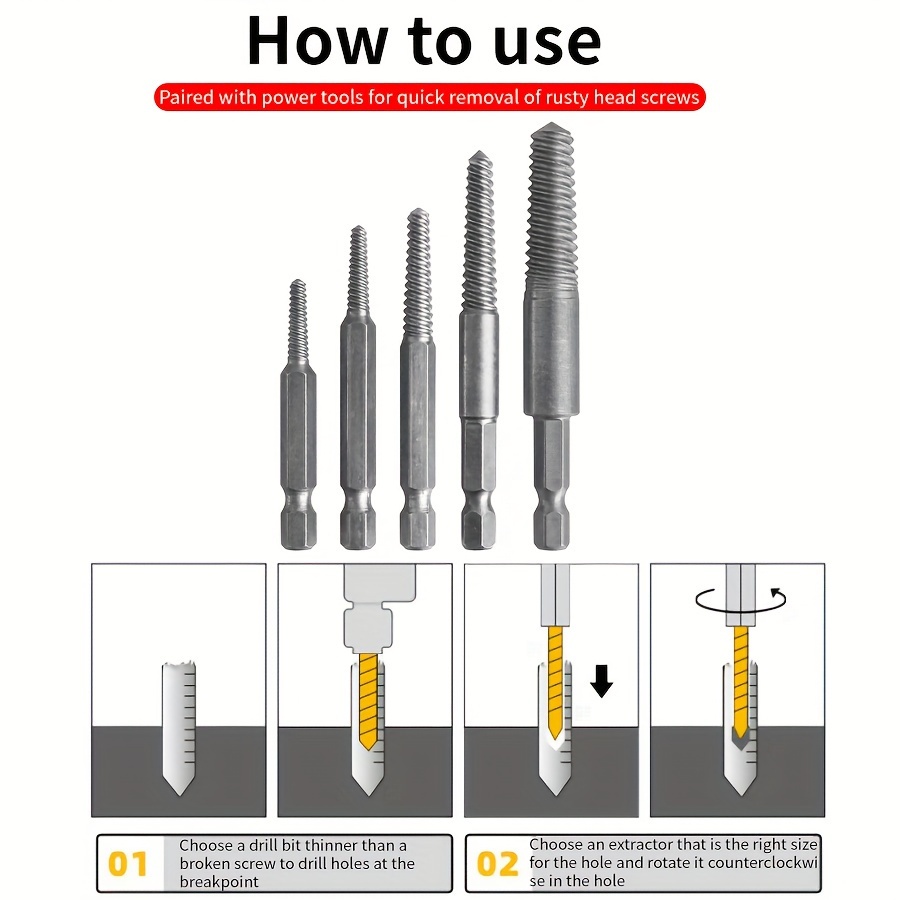 Screw Extractor Set Damaged Broken Screw Remover - Temu